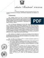 RM 082 - Sancionar A Especialista de La DR - Ica Con 90 Dias de Suspension Por Falta Disciplinaria