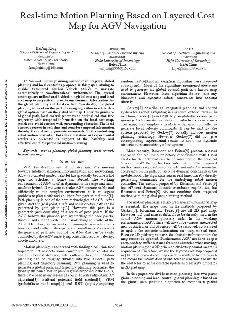 Real-time AGV Motion Planning Method | PDF | Applied Mathematics