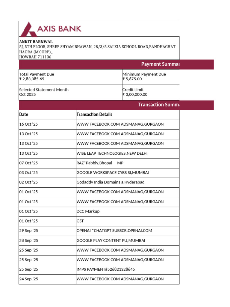 October | PDF | Debit Card | Payments