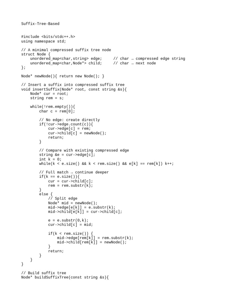 Compressed Suffix Tree Implementation | PDF
