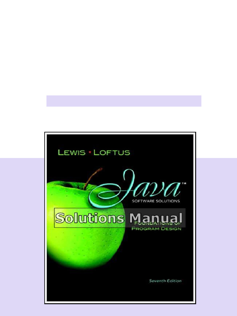 Java Software Solutions Foundations of Program Design 7th Edition Lewis ...