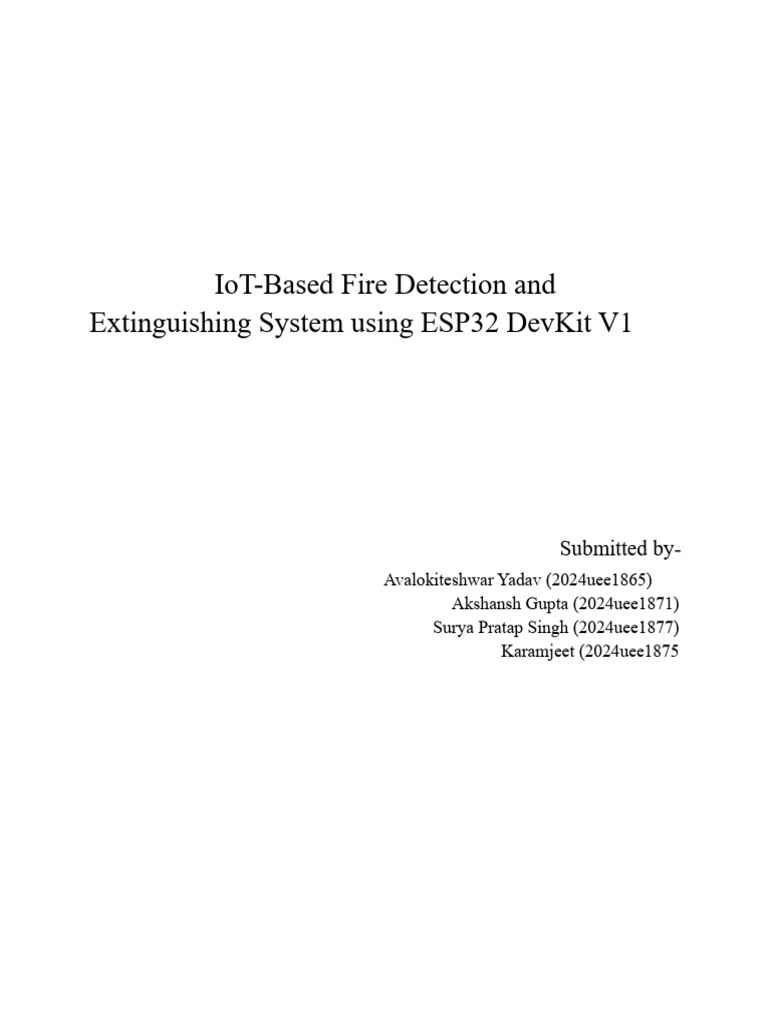 IoT Fire Detection & Extinguishing System | PDF | Sensor | Relay