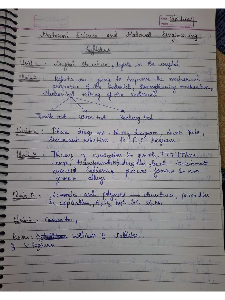 Material Engineering Notes | PDF