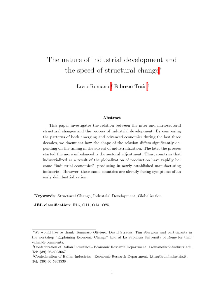 Industrial Development and Structural Change | PDF | Gini Coefficient ...