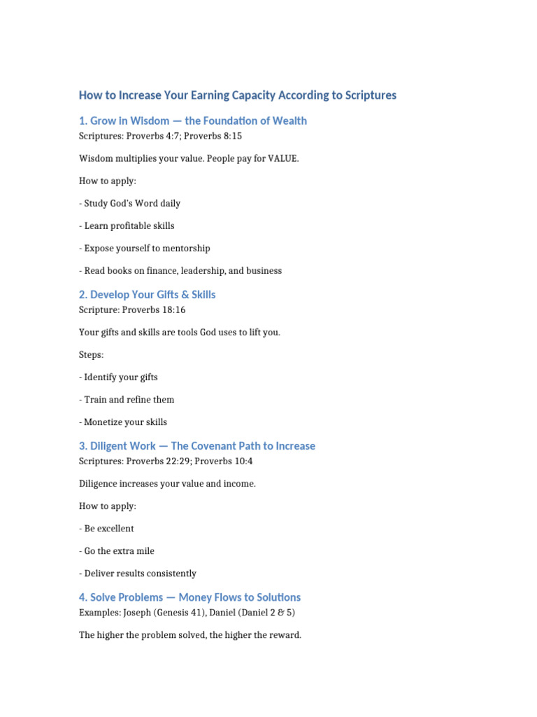 Increase Earning Capacity | PDF