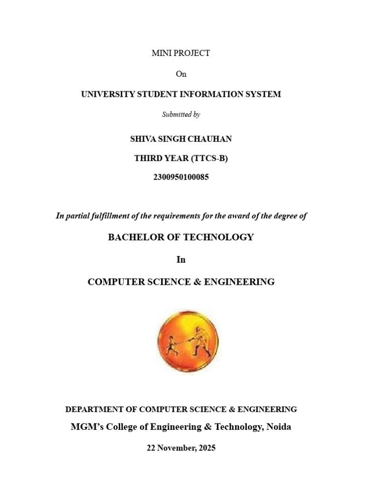 University Student Info System Project | PDF | Databases | Model–View ...