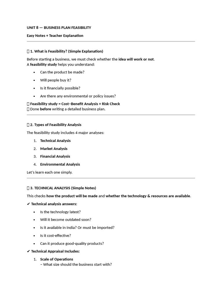 Business Plan Feasibility Study Guide | PDF | Feasibility Study | Swot ...