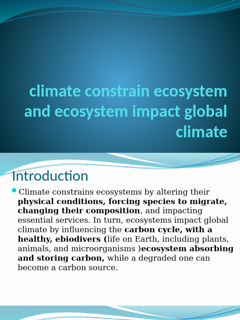 Climate's Impact on Ecosystems and Carbon | PDF | Climate Change ...