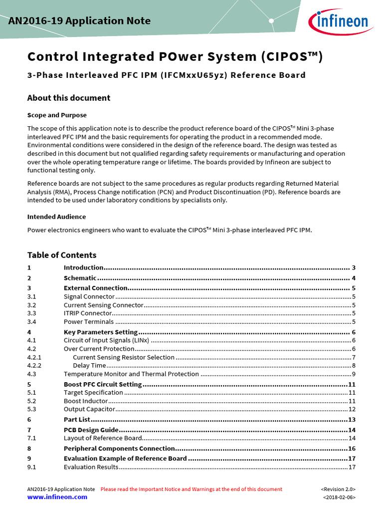 CIPOS™ 3-Phase PFC IPM Reference Board | PDF | Inductor | Resistor