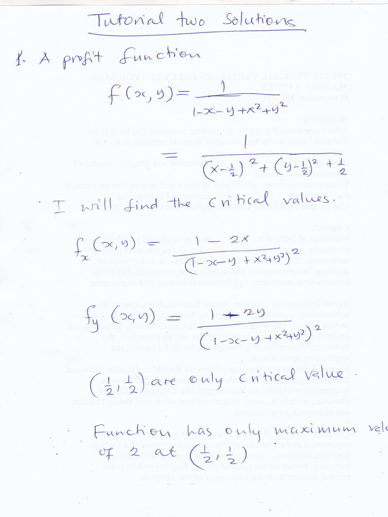 Tutorial 2 Teacher's Soln | PDF