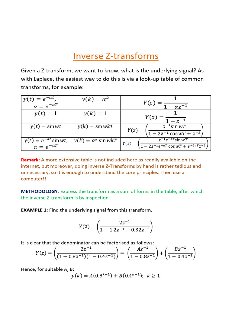 Inverse Z-Transforms Explained | PDF | Mathematics | Mathematical Objects