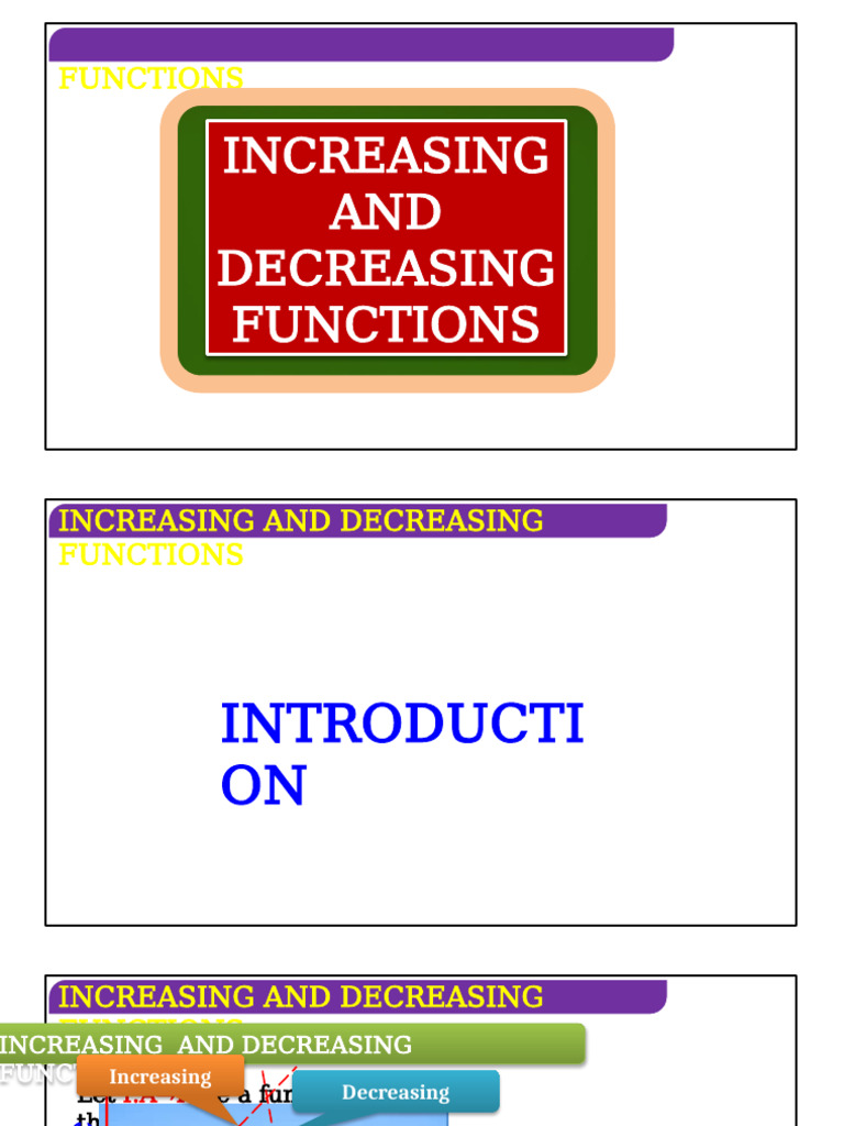 Understanding Increasing and Decreasing Functions | PDF | Monotonic ...