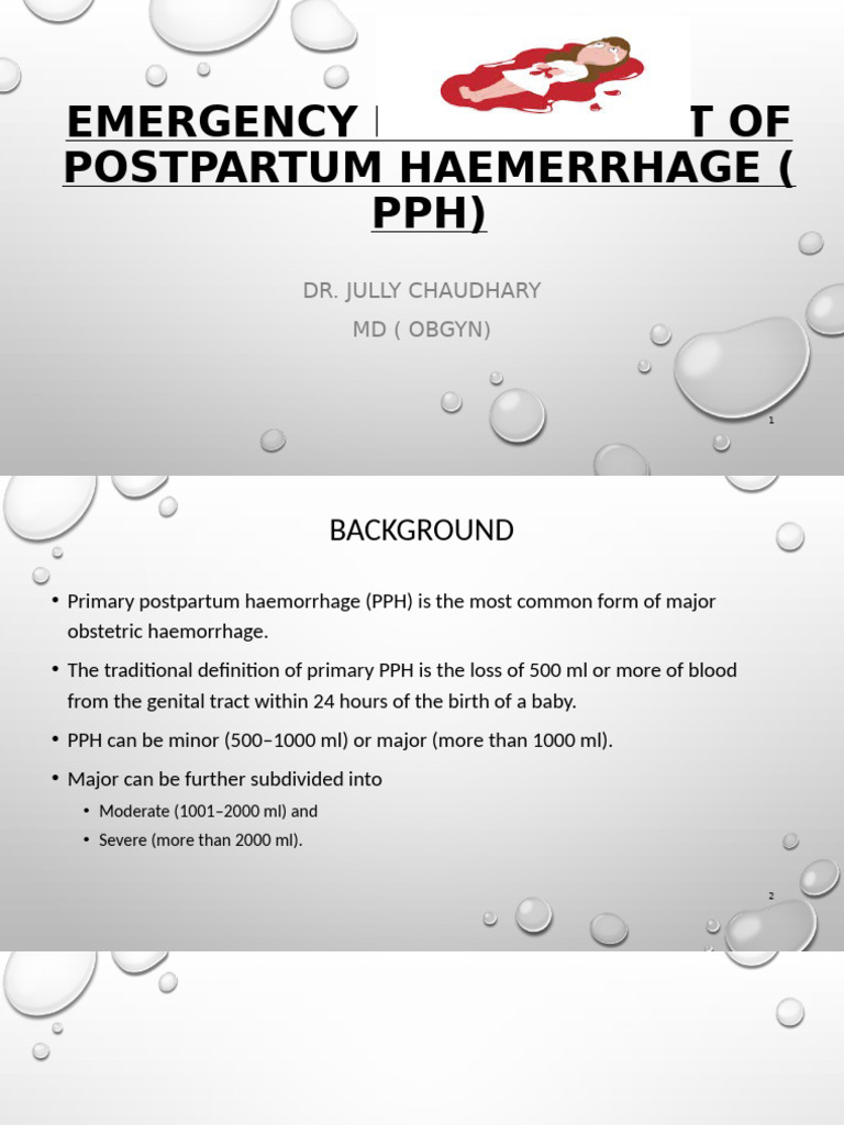 7.1 Emergency Management of PPH | PDF | Childbirth | Blood