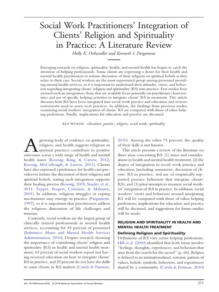 Integrating Religion in Social Work Practice | PDF | Social Work ...
