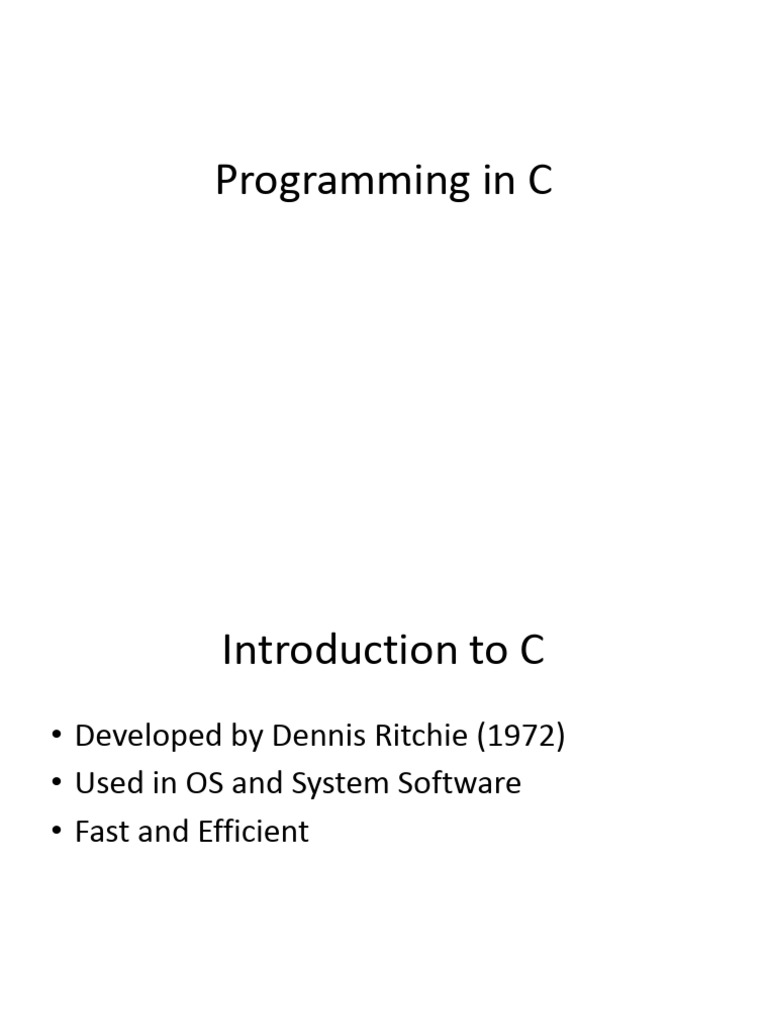C Programming Basics and Concepts | PDF