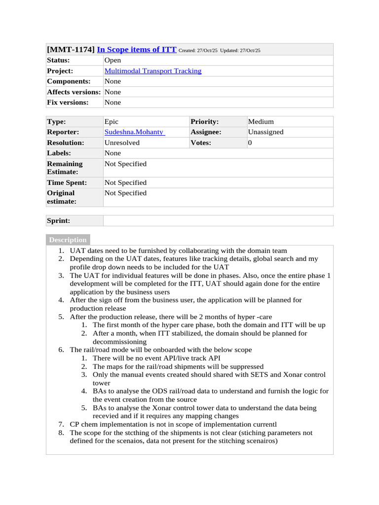 ITT Scope and Event Manager Changes | PDF | Software Bug | Computing