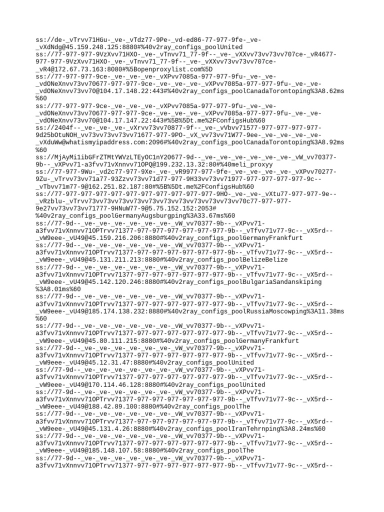 V2Ray Proxy Configurations List | PDF