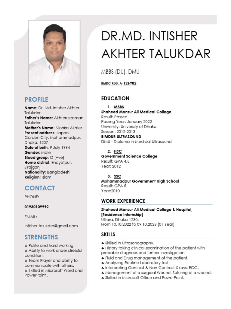 Dr. Md. Intisher Akhter Talukdar | PDF