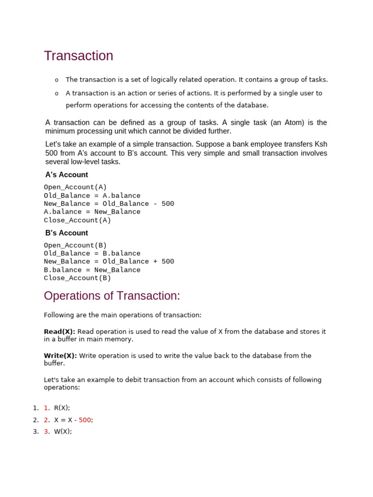 Transaction Concurrency and Deadlock | PDF | Database Transaction ...