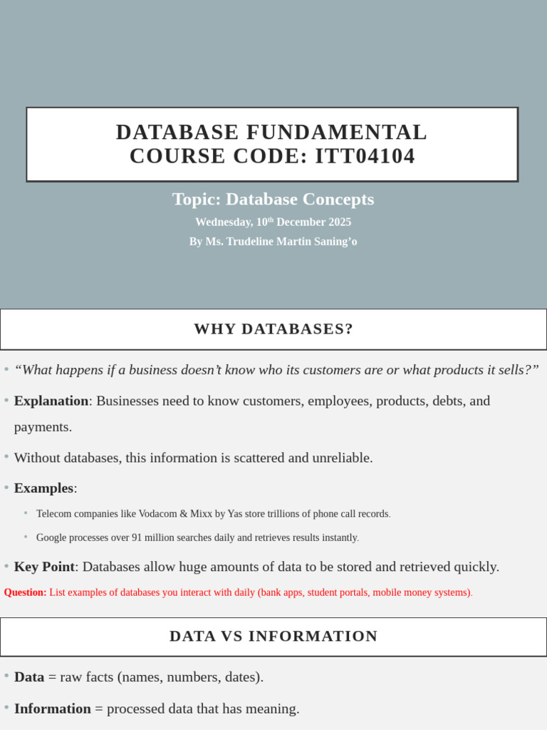 Essential Database Concepts Explained | PDF | Databases | Relational ...