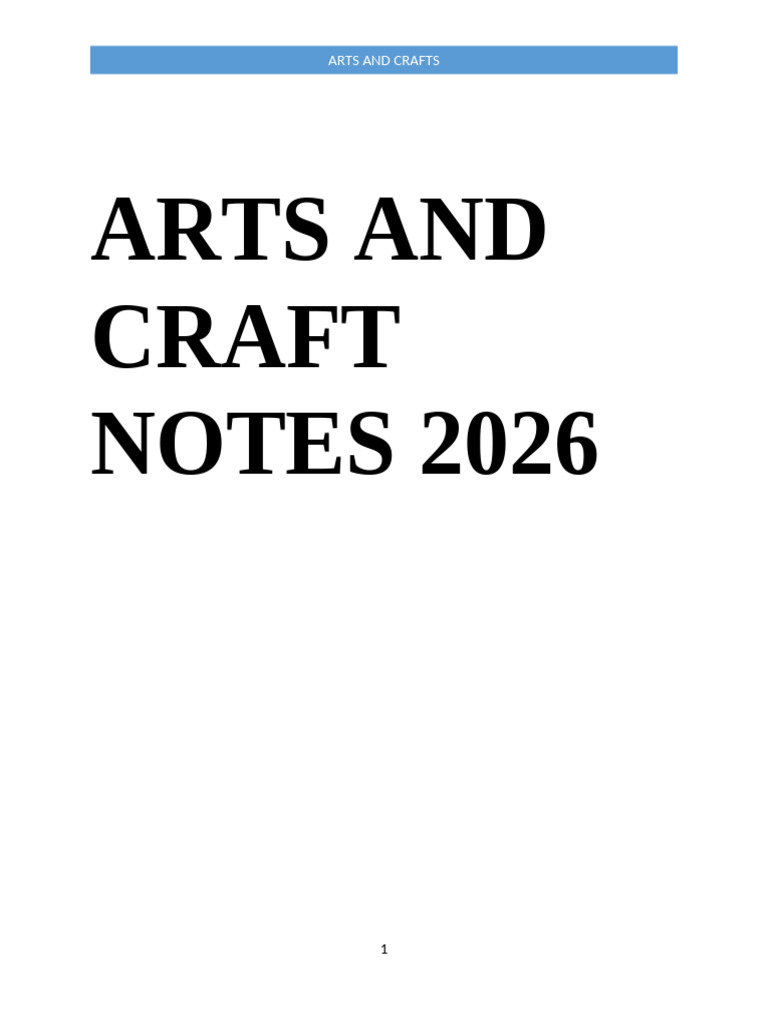Art and Craft Curriculum Guide 2026 | PDF | Composition (Visual Arts ...