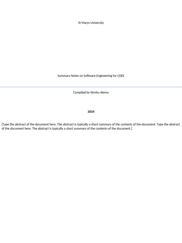 Software Engineering Summary Notes | PDF | Software Development Process ...