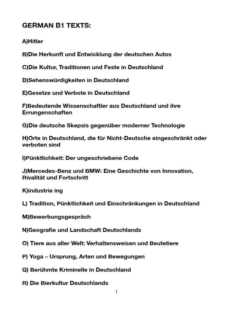 German B1 Texts | PDF