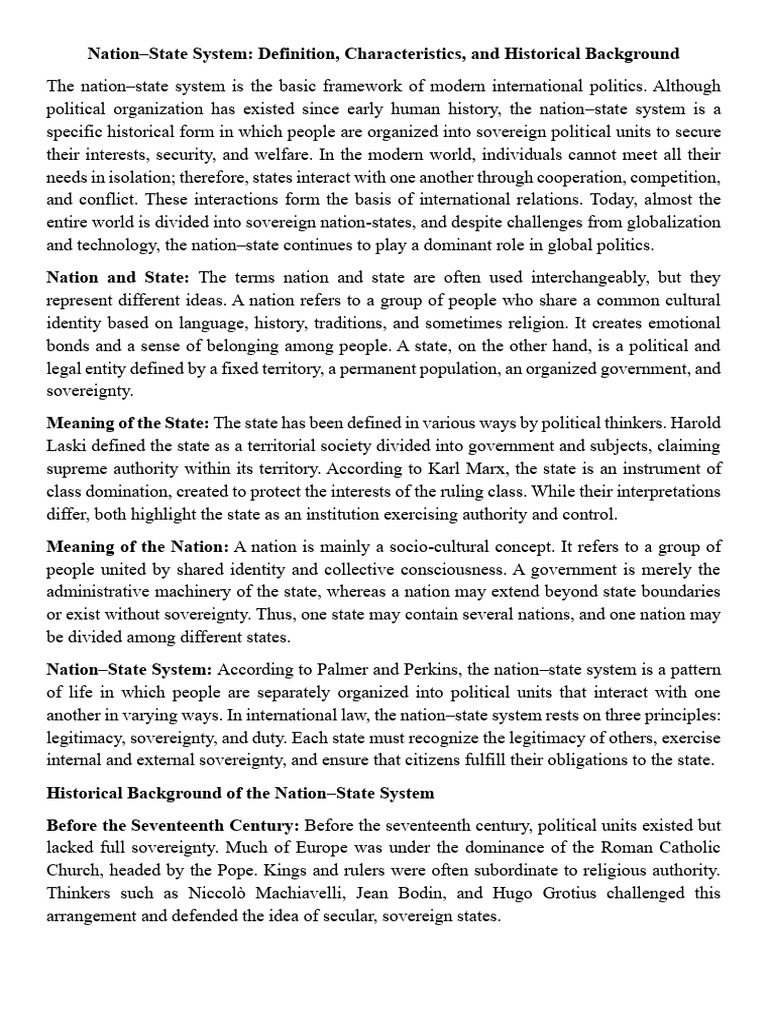 Nation–State System (502) | PDF | State (Polity) | Sovereignty