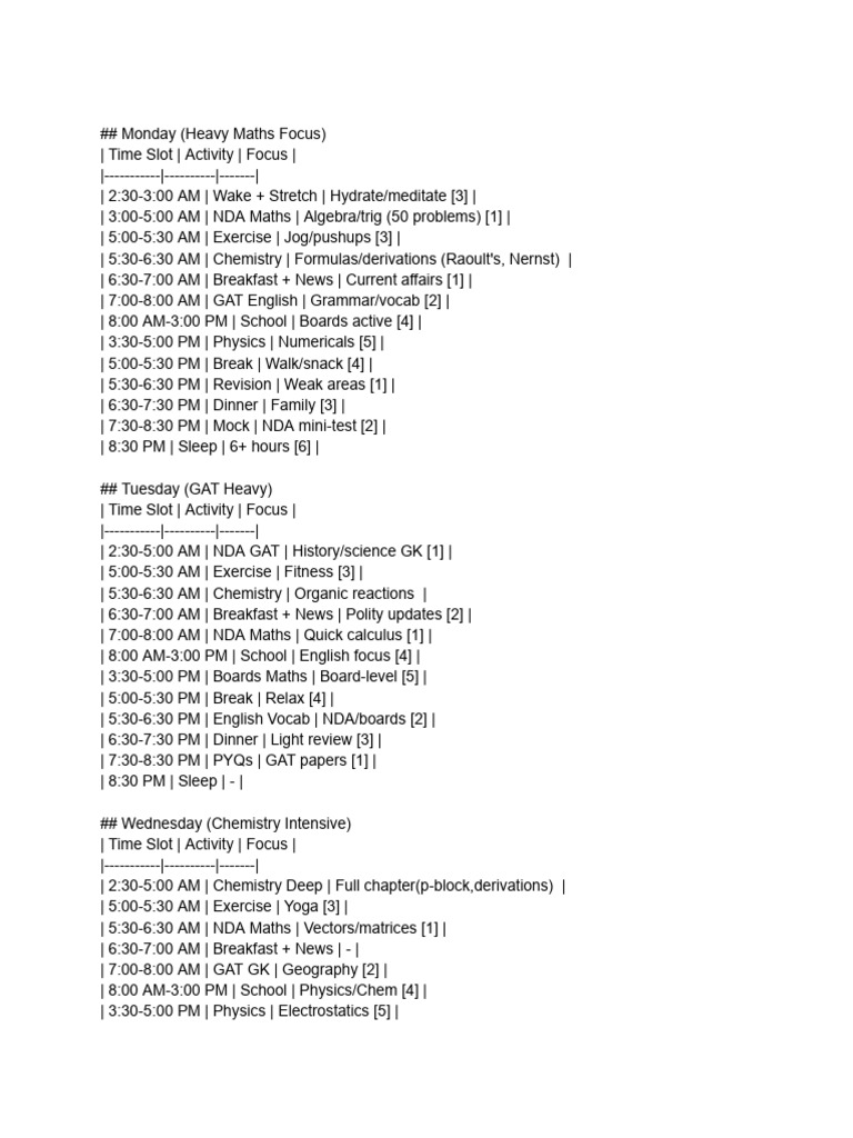 Time- Table (1) | PDF | Mathematics