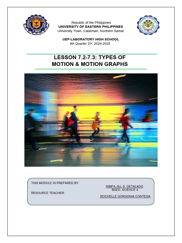 Types of Motion and Motion Graphs | PDF | Acceleration | Velocity