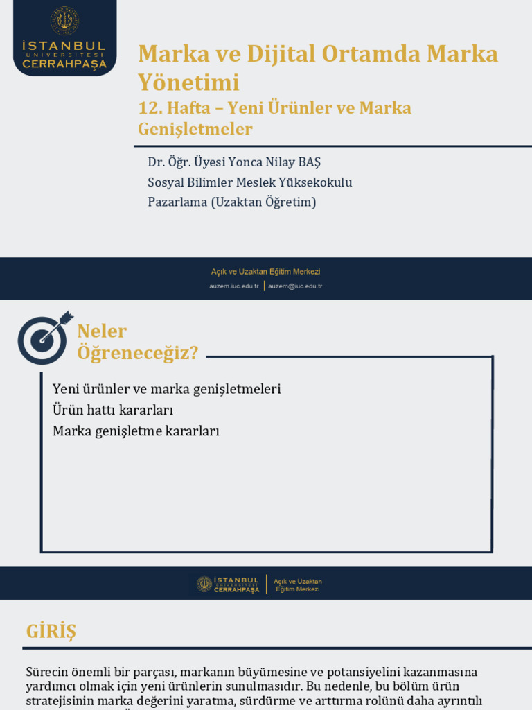 Hafta - Marka Ve Dijital Ortamda Marka Yönetimi (Sunum) | PDF