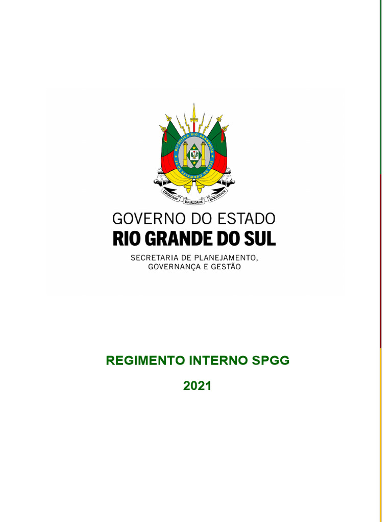 Regimento Interno da SPGG 2021 | PDF | Governança | Administração pública