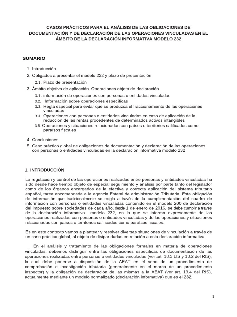 Análisis del Modelo 232 y Obligaciones Fiscales | PDF | Impuestos ...