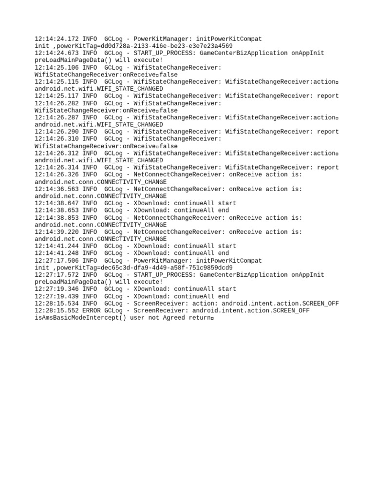 Android App Startup and Connectivity Logs | PDF