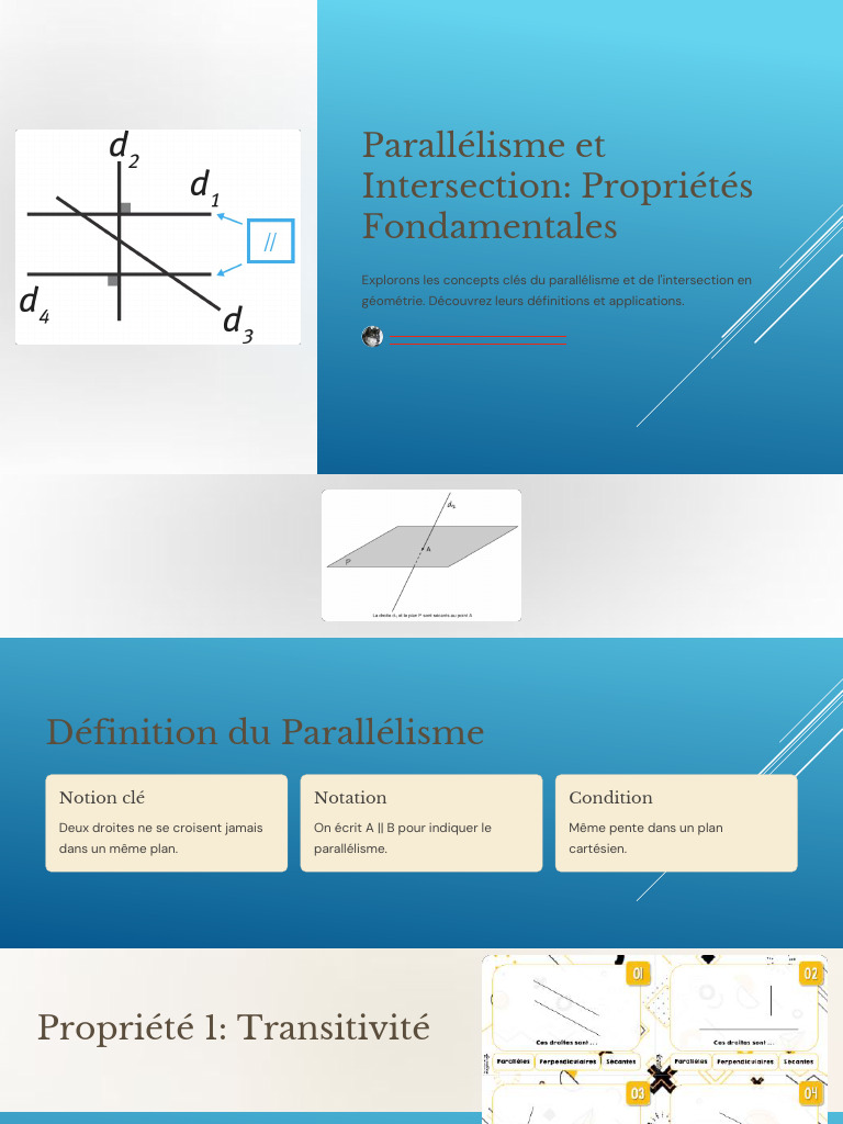 Parallélisme et Intersection en Géométrie | PDF | Droite (mathématiques ...