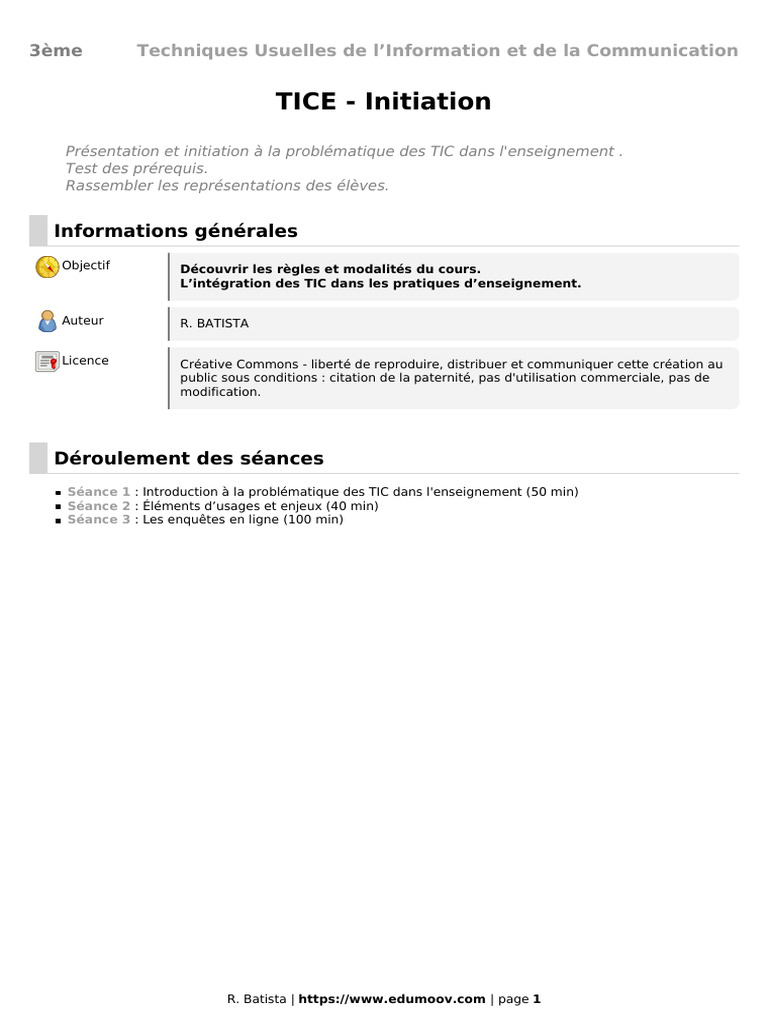 Initiation aux TICE dans l'enseignement | PDF | Informatique