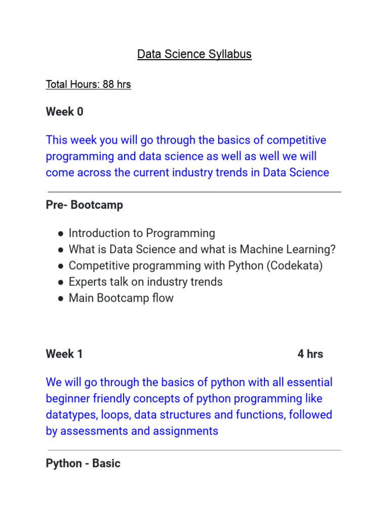 Comprehensive Data Science Bootcamp Syllabus | PDF | Deep Learning ...