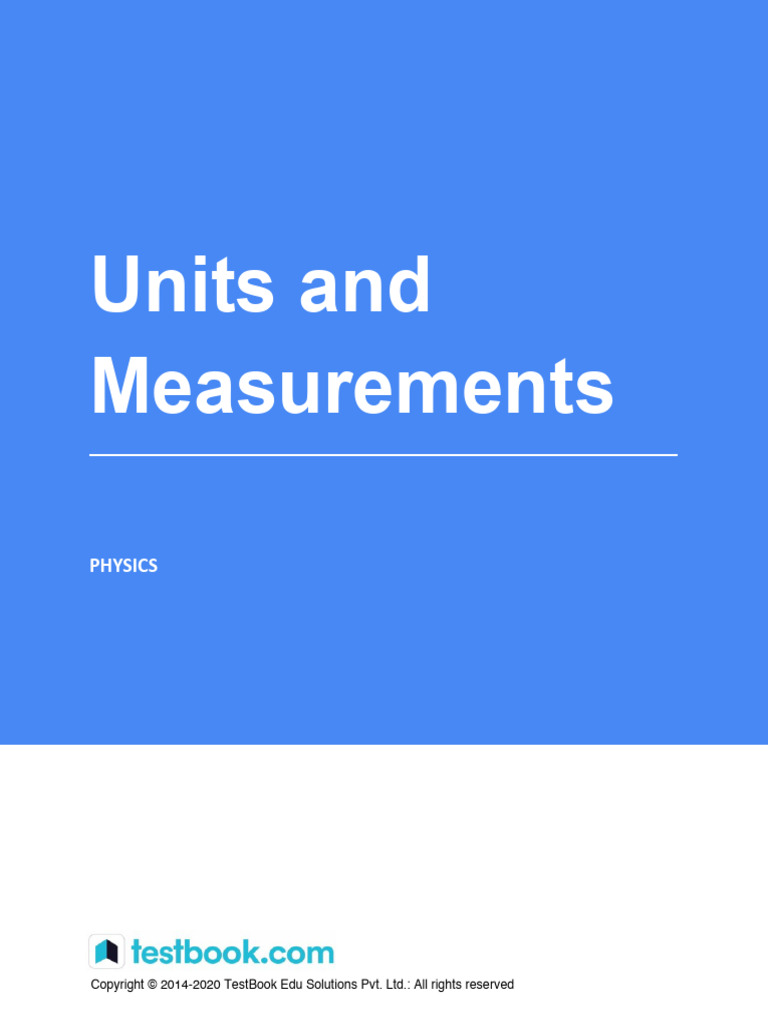 Units and Measurements in Physics | PDF | International System Of Units ...
