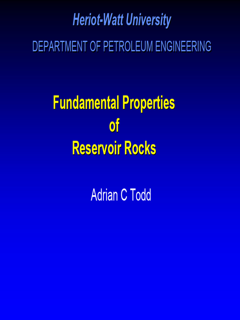 Res Eng PP Ch7 - Rock Properties | PDF | Porosity | Petroleum Reservoir