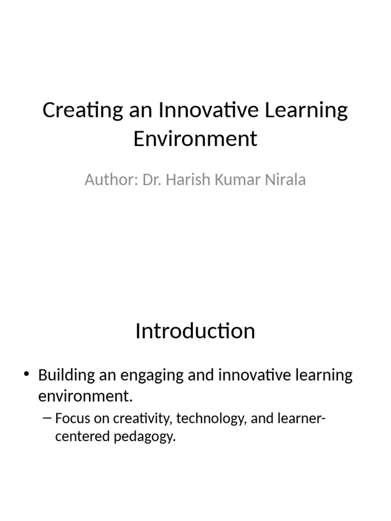 Innovative Learning Environment Strategies | PDF