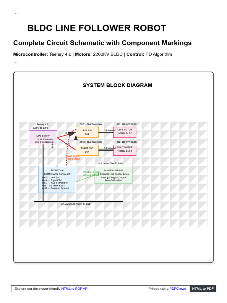 BLDC Line Follower Robot Guide | PDF | Electrical Components ...