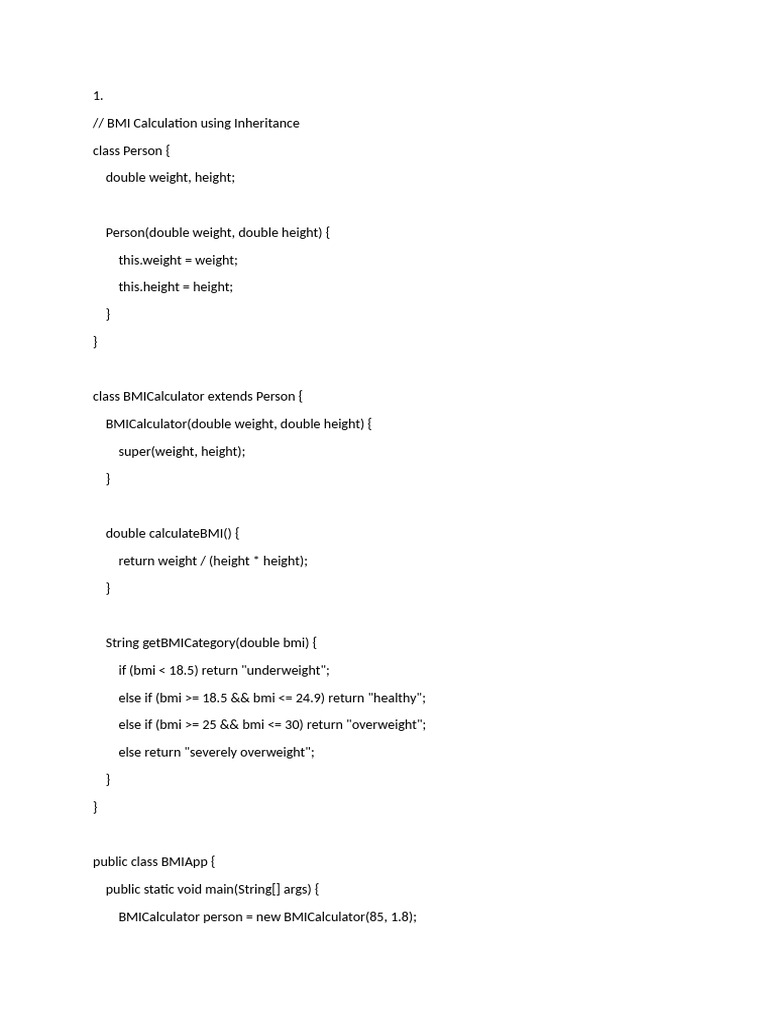 BMI and Tax Calculation in Java | PDF
