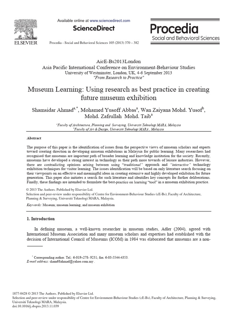 Museum Learning Strategies in Malaysia | PDF | Constructivism ...