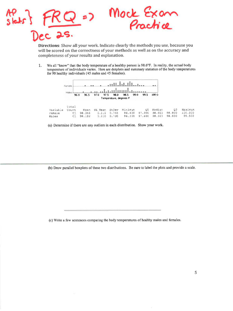 Mock Exam Practice FRQ | PDF