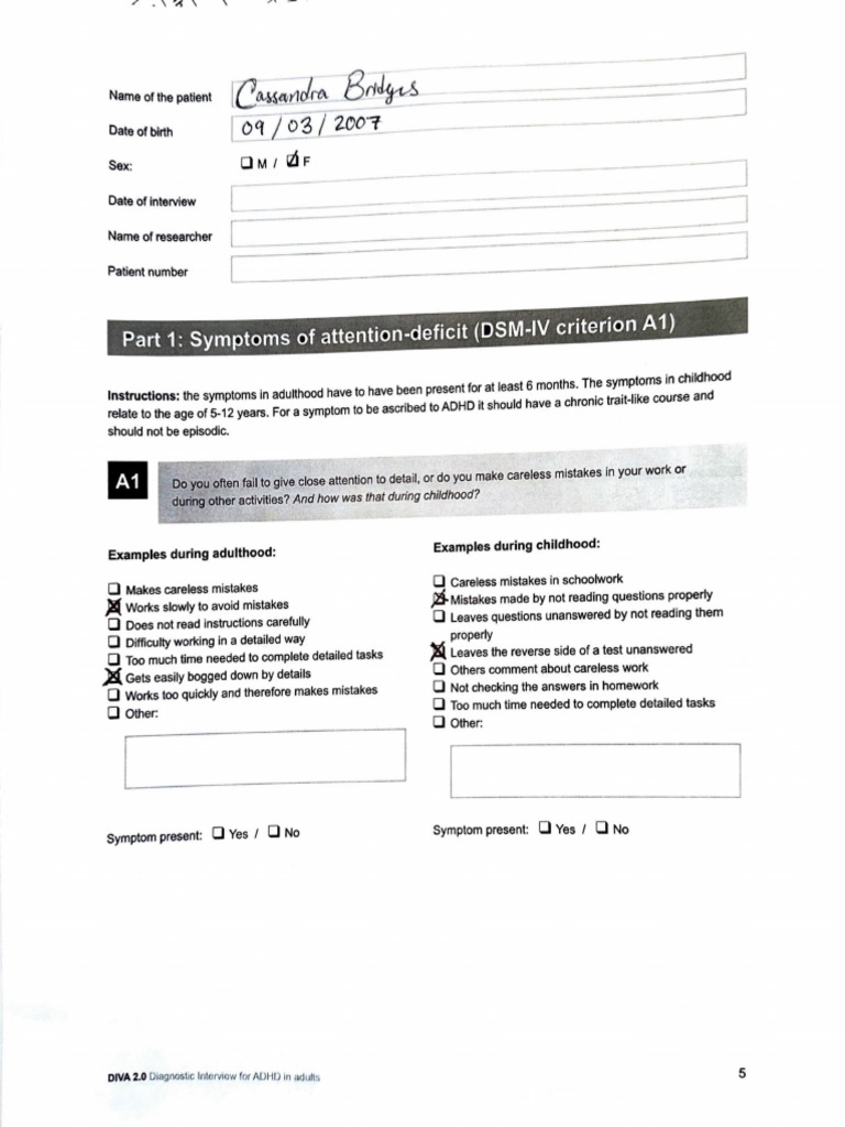 ADHD Diagnostic Interview Guide | PDF | Human Development | Psychology