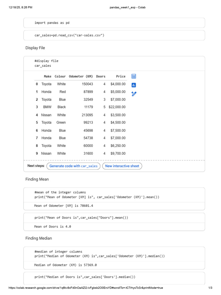 Car Sales Data Analysis with Pandas | PDF | Vehicles | Motor Vehicle