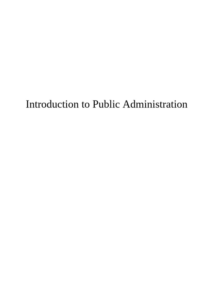 Overview of Public Administration Concepts | PDF | Public ...