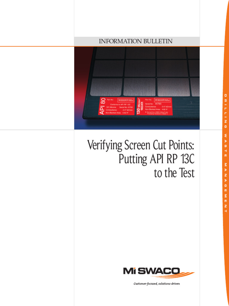 Verifying API RP 13C Screen Cut Points | PDF