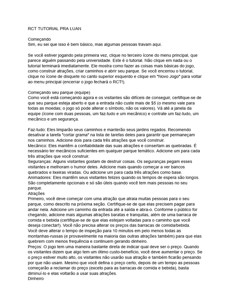 Rct Tutorial Pra Luan | PDF | Trem | Dinheiro