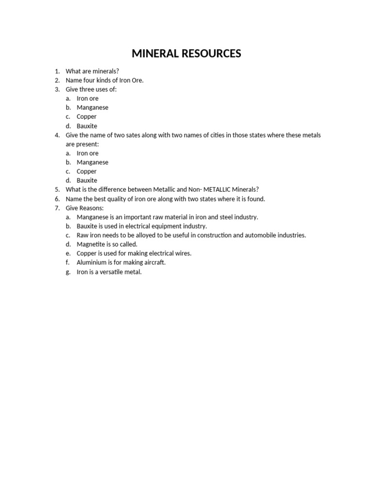 Essential Guide to Mineral Resources | PDF
